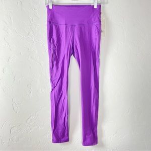 Calia Carrie Underwood Legging High Rise 7/8 Solid Purple Mesh Crop Workout Knit